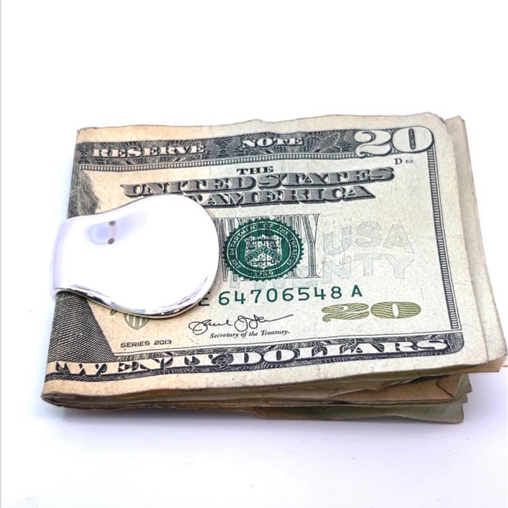 Authentic Tiffany & Co Estate Thumb Print Money Clip Sterling Silver 17 Grams - Picture 6 of 7